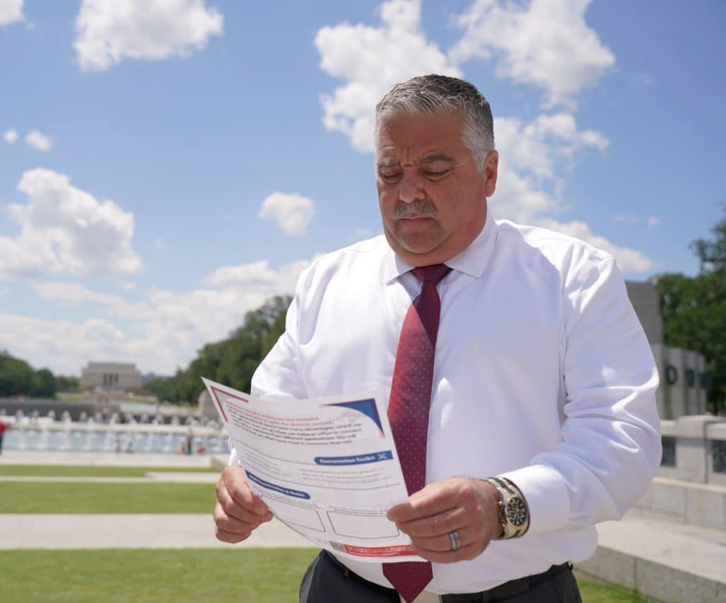 SMART General President Michael Coleman reads a BE4ALL Toolbox Talk in Washington, DC.